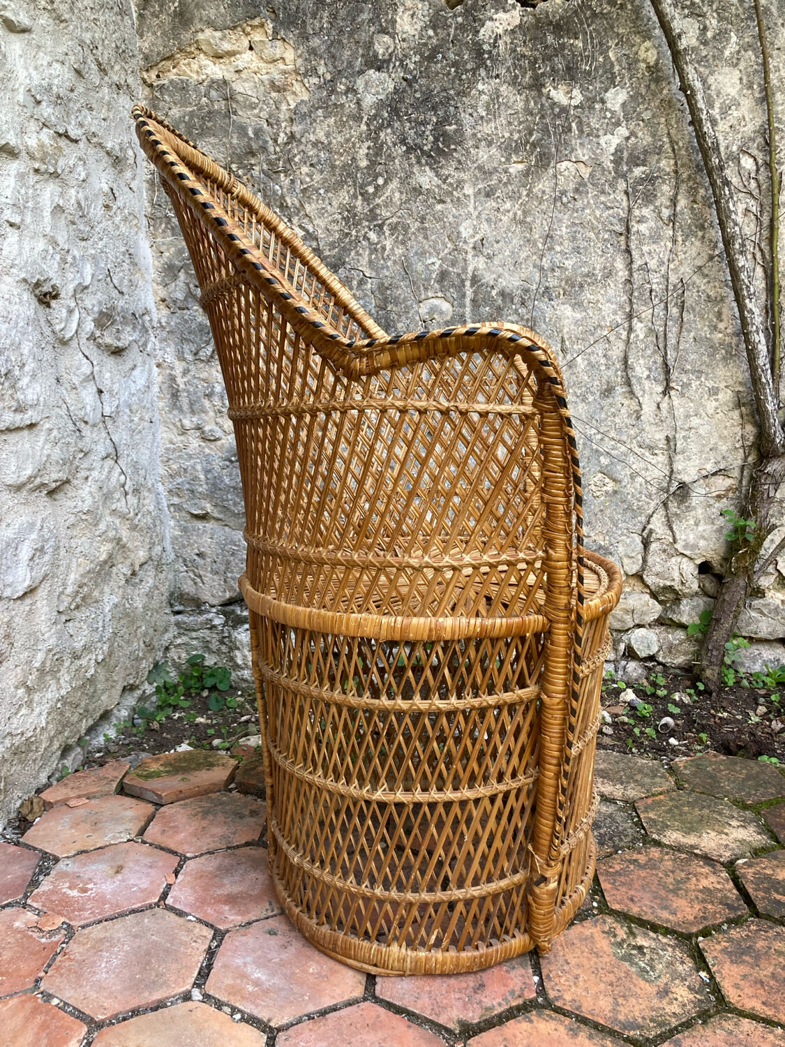 Vintage rattan armchair