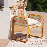 Reversible handmade rug made from recycled cotton