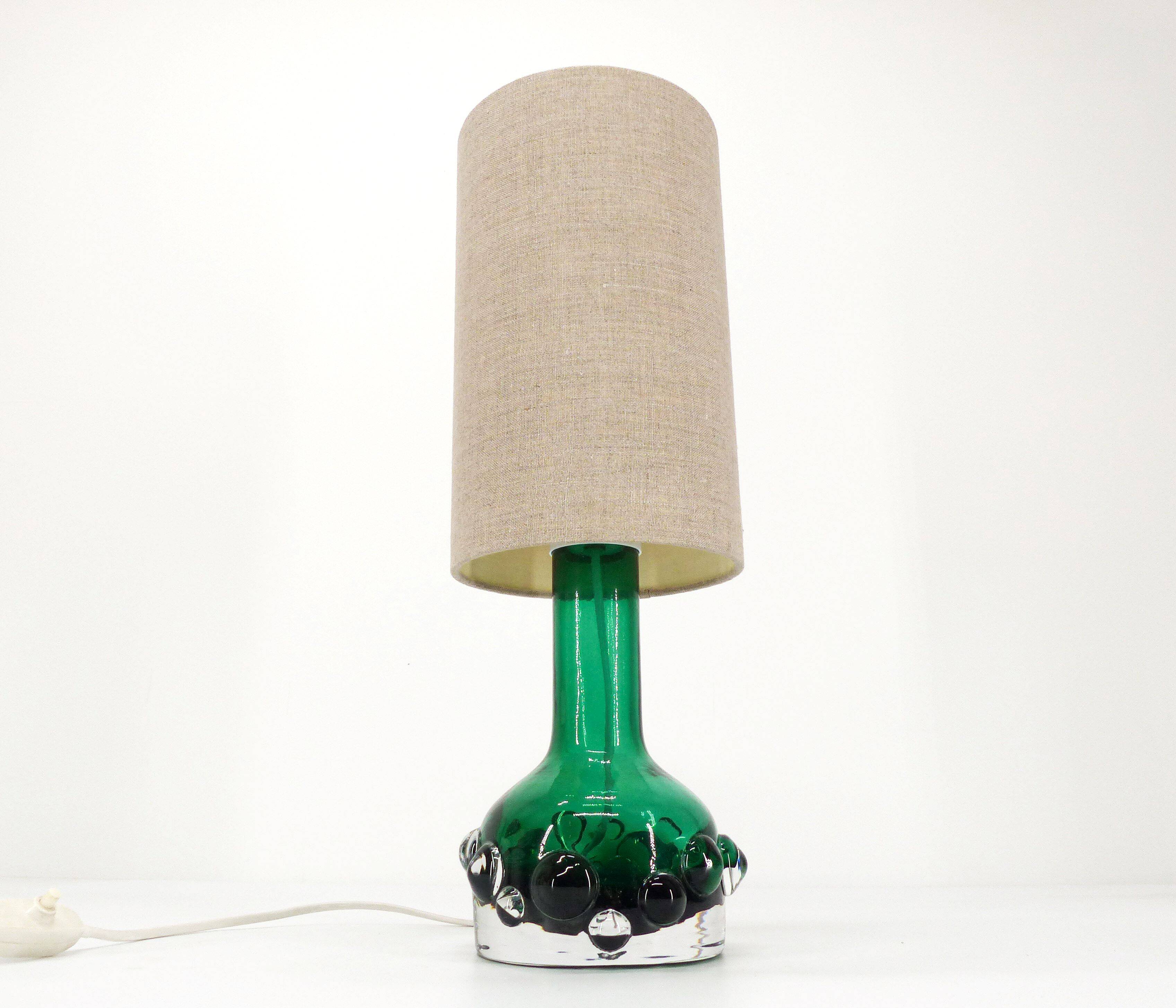 Lampe scandinave brutaliste Kosta en verre Hans-Owe Sandeberg Suède 1960