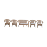 Vintage 4-chair, 1-seat vintage 1st-style lounge set