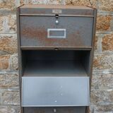 Patinated metal industrial filing cabinet – roneo