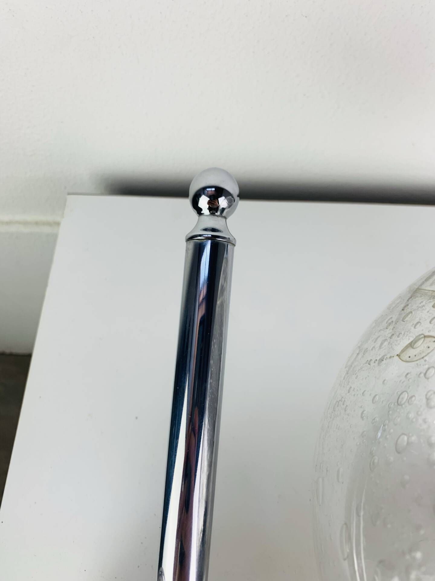 XL chrome and bubbled glass wall light Limburg, 1970s