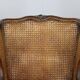 Antique Carved Wing Chair with Cane Sides , Czechoslovakia
