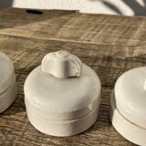 3 electric switches ceramic 20-30s vintage white