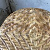 High stool in wicker and rattan