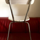 60s Formica chair, white with beige stripes