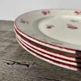 4 old Luneville flower plates