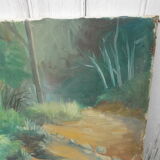 Painting landscape oil on canvas river 55 X 38cm