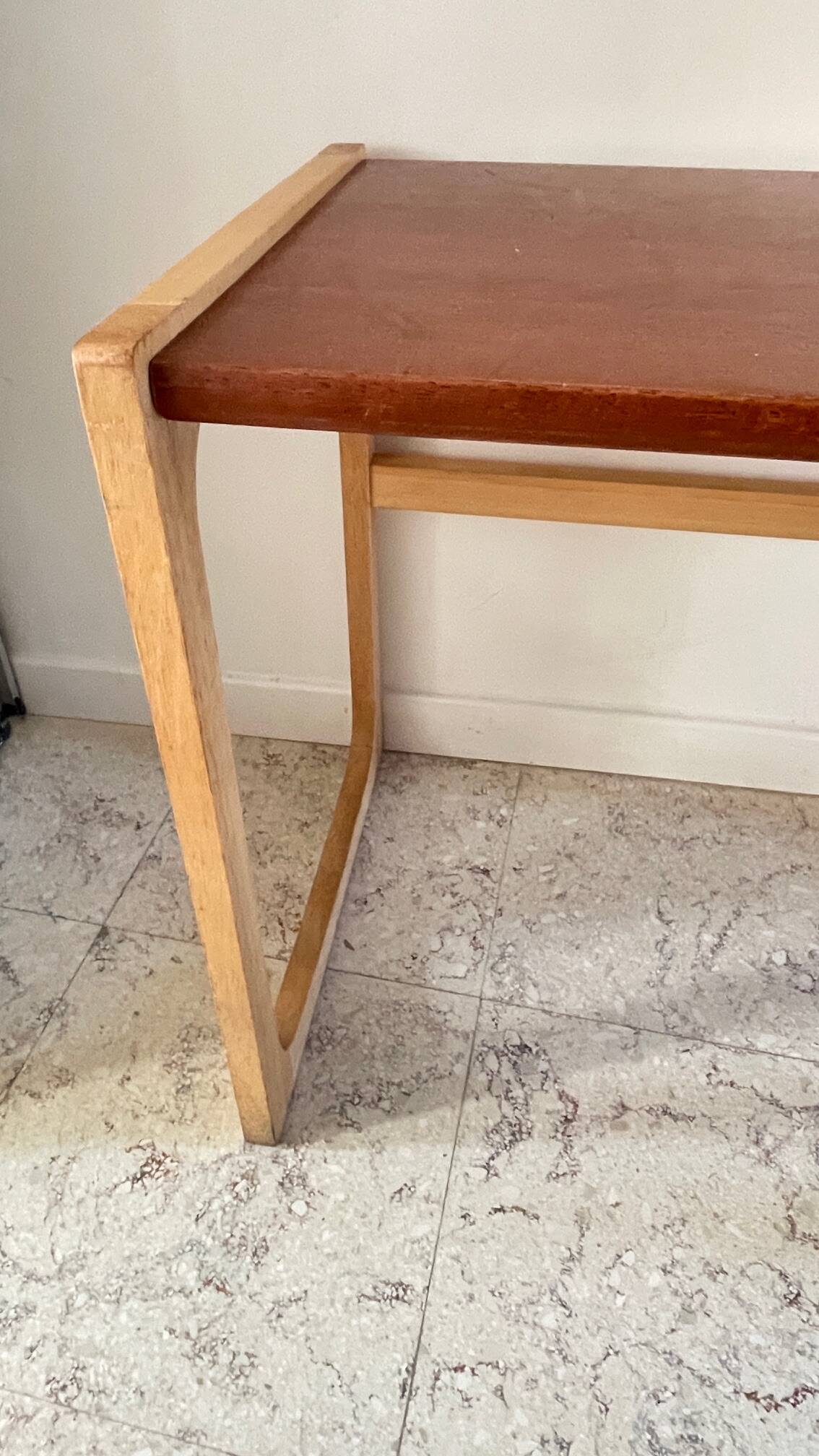 Table basse bois exotique vintage