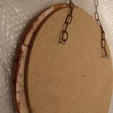 Old vintage round ceramic mirror