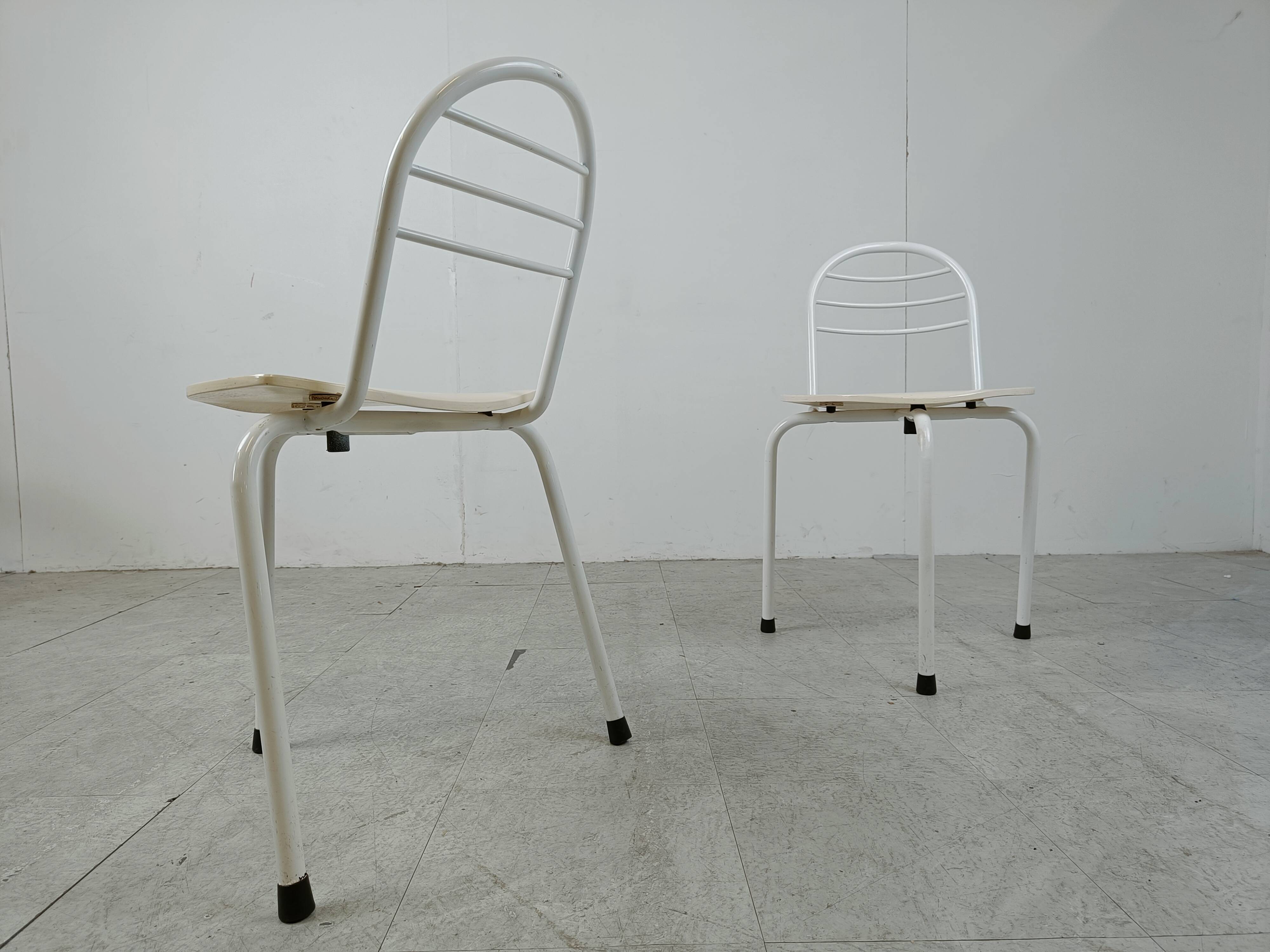Postmodern tripod dining chairs, 1980s