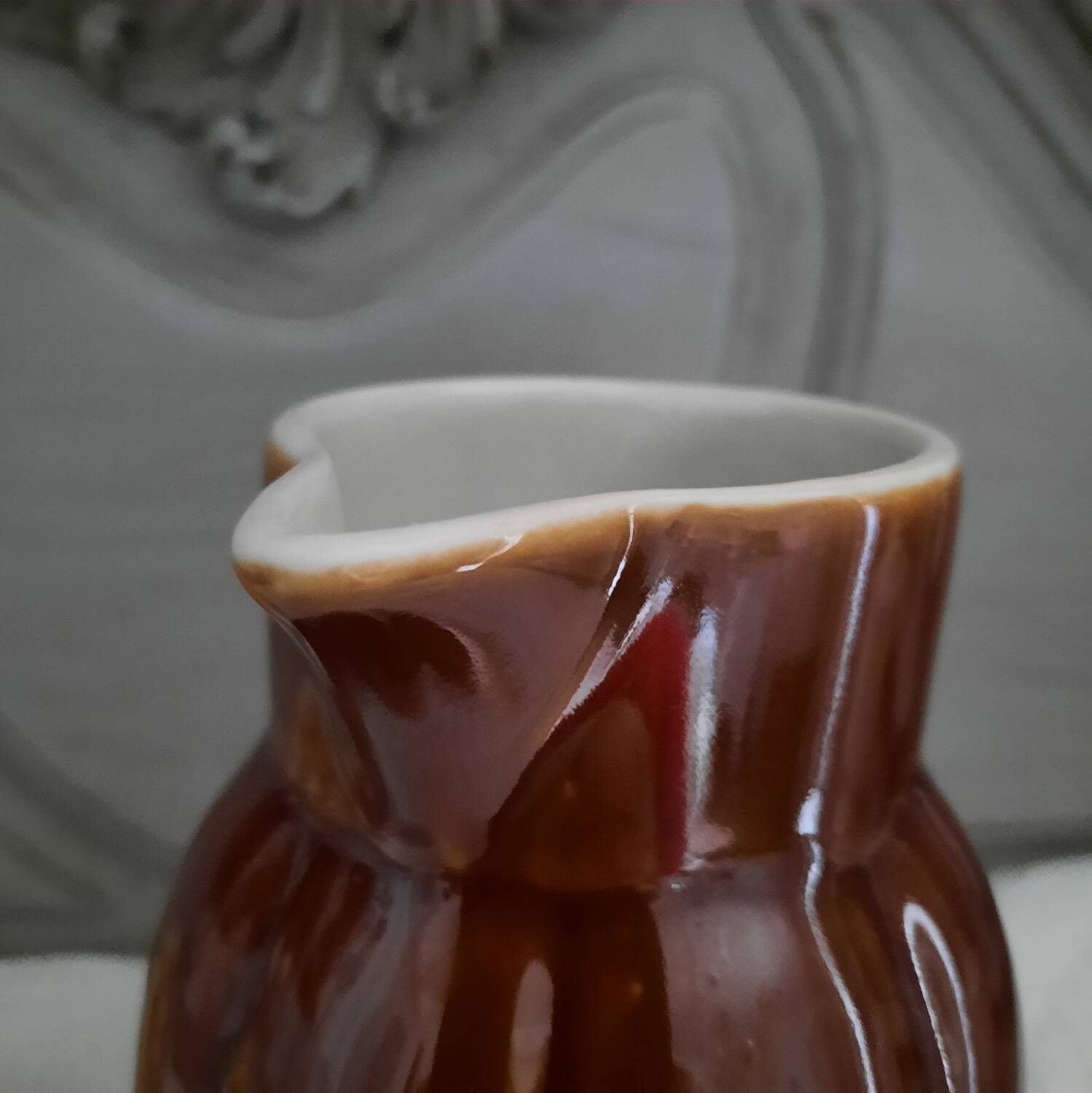 Glazed terracotta pitcher