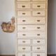 Trade furniture, haberdashery - high patinated chest of drawers