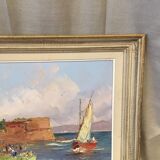 Oil on marine canvas a abougit environ du grau du roi