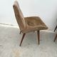 Set of six chairs by Robert DEBIEVE in wood and fabric, France 1950.