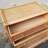 Vintage rattan chest of drawers and canning