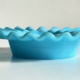Cendrier verre opalin bleu vintage