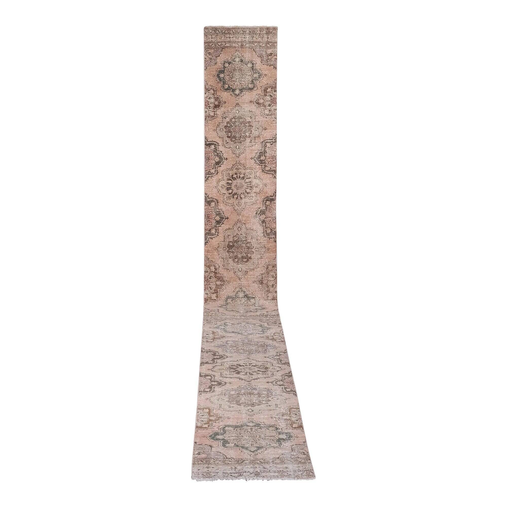 Vintage Turkish hallway rug 80x726 cm