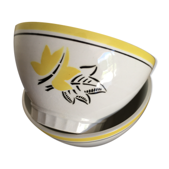 2 vintage earthenware bowls