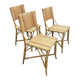 Set de 3 chaises en rotin vintage