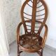 Fauteuil feuille bambou et rotin 1970 vintage