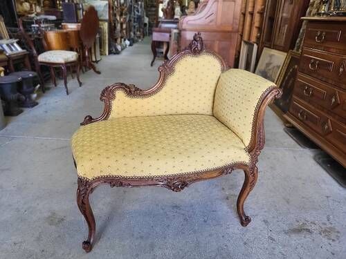 LOUIS XV CAUSEUSE 1 PLACE IN WALNUT ROCOCO