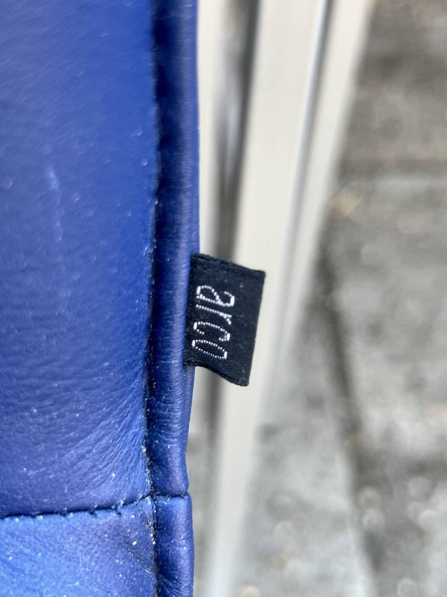 Four Arco Frame Dining Chairs / Blue Leather / Burkhard Vogther