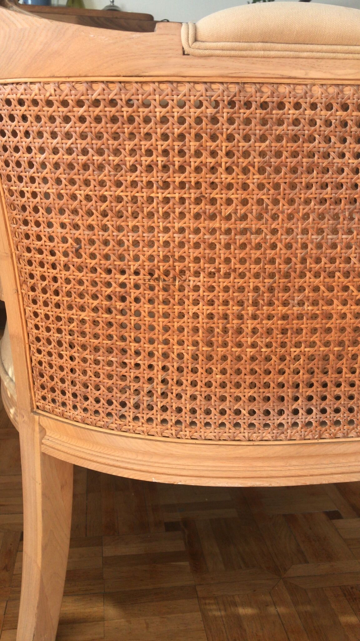 Wicker fauteil, beige