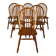 Set of 6 Scandinavian pine wingback chairs, 1970s