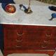 Commode en acajou et marbre blanc époque Restauration