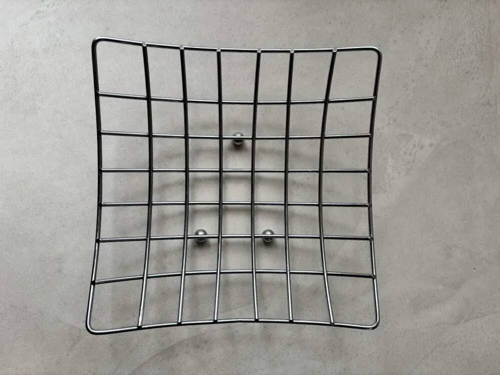 Memphis fruit bowl in chrome steel from the 1980s.