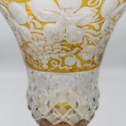 Vase en cristal de bohème jaune ambre