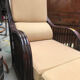 Rattan armchair and footrest