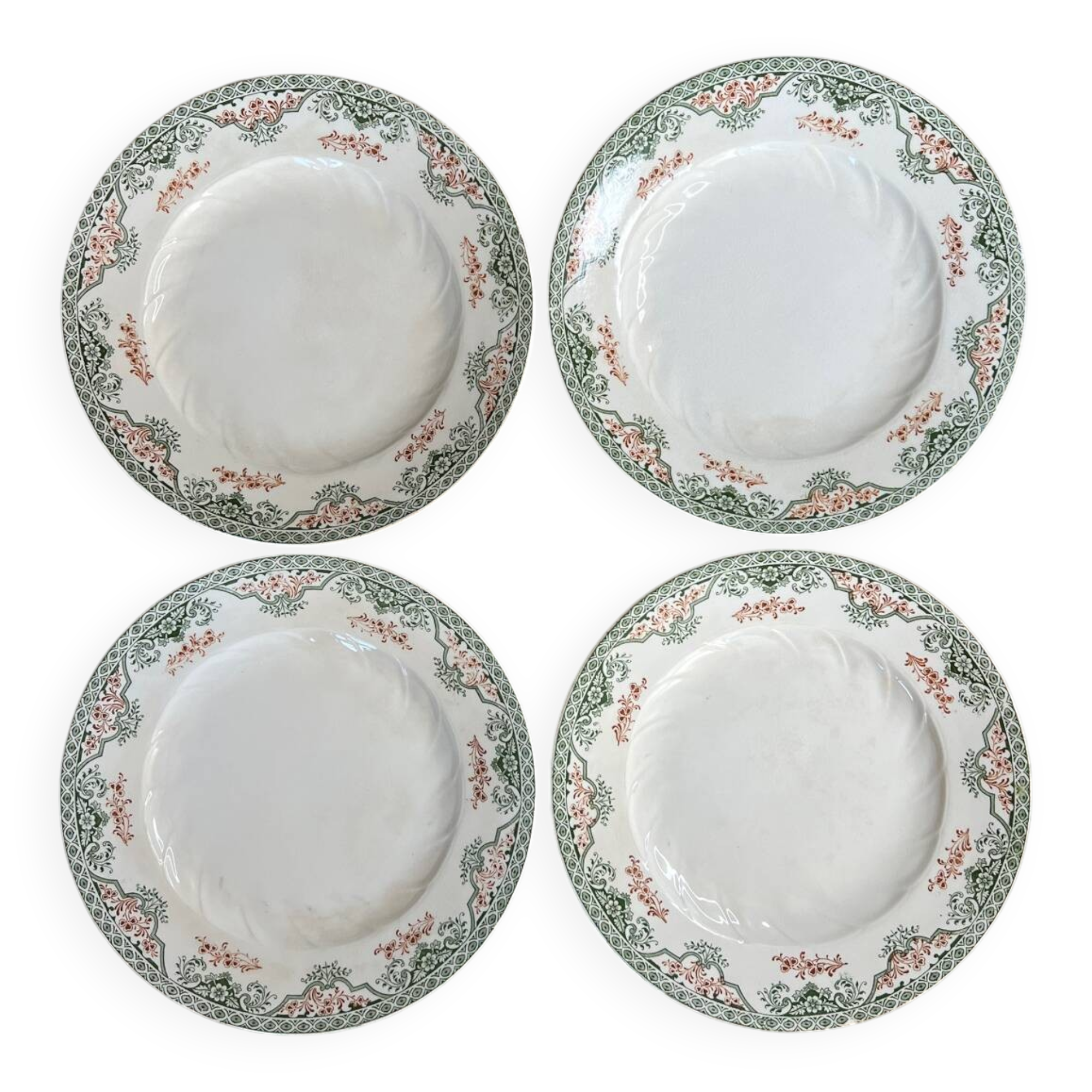 Set of 4 Longwy Bruges plates