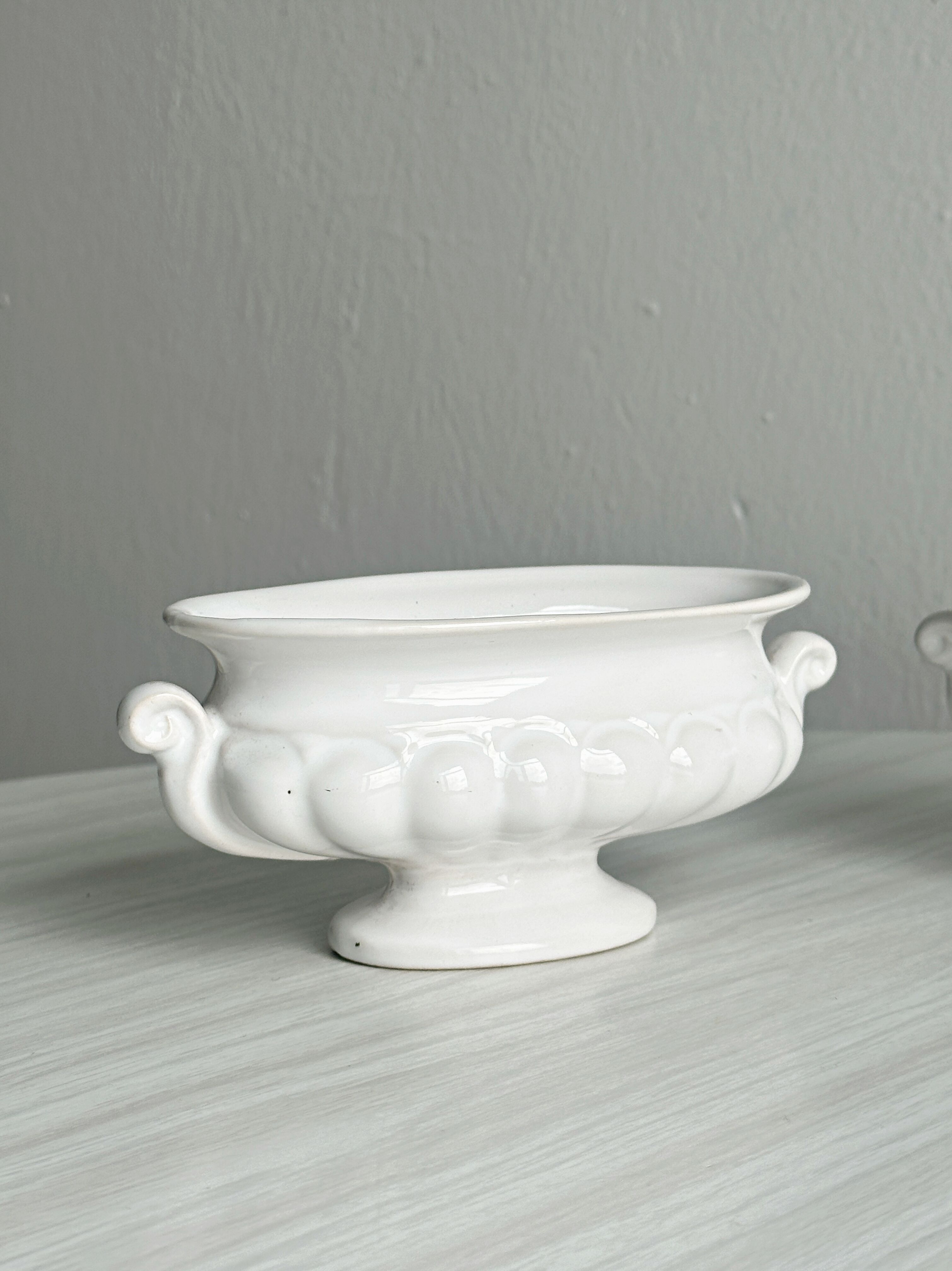 Vintage white porcelain cache-pot