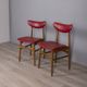 Pair of vintage 1960s chairs in wood and leather, italian design