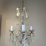 Small chandelier in bronze and crystal