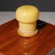 Lampe de table champignon en verre opale, conçue par Karel Volf, années 1970, Tchécoslovaquie