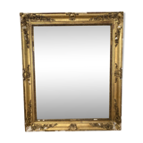 Miroir ancien en bois doré et glace au mercure XIXème, trumeau de cheminée vintage