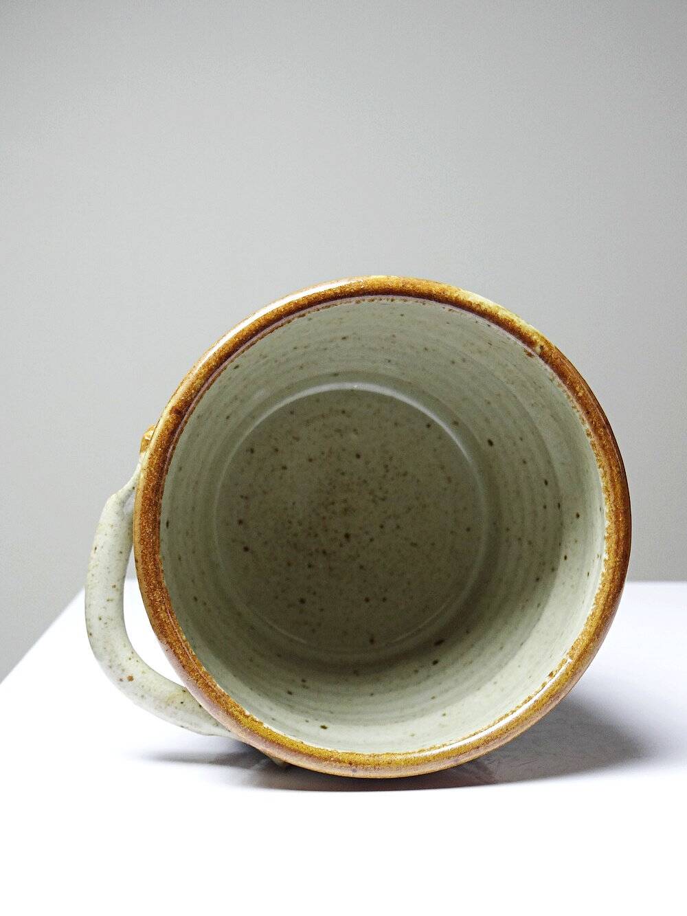 Large glazed stoneware vintage Japanese-style mug signed from the 90s-2000s.