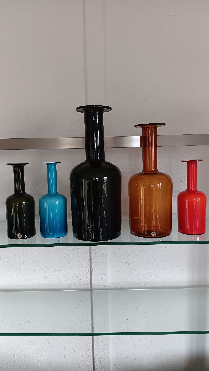Set of 5 gulvase by otto brauer for holmegaard - denmark