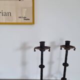 Pair of brutalist candlesticks