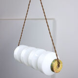 Mid-century opaline & brass pendant lamp