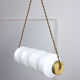Mid-century opaline & brass pendant lamp