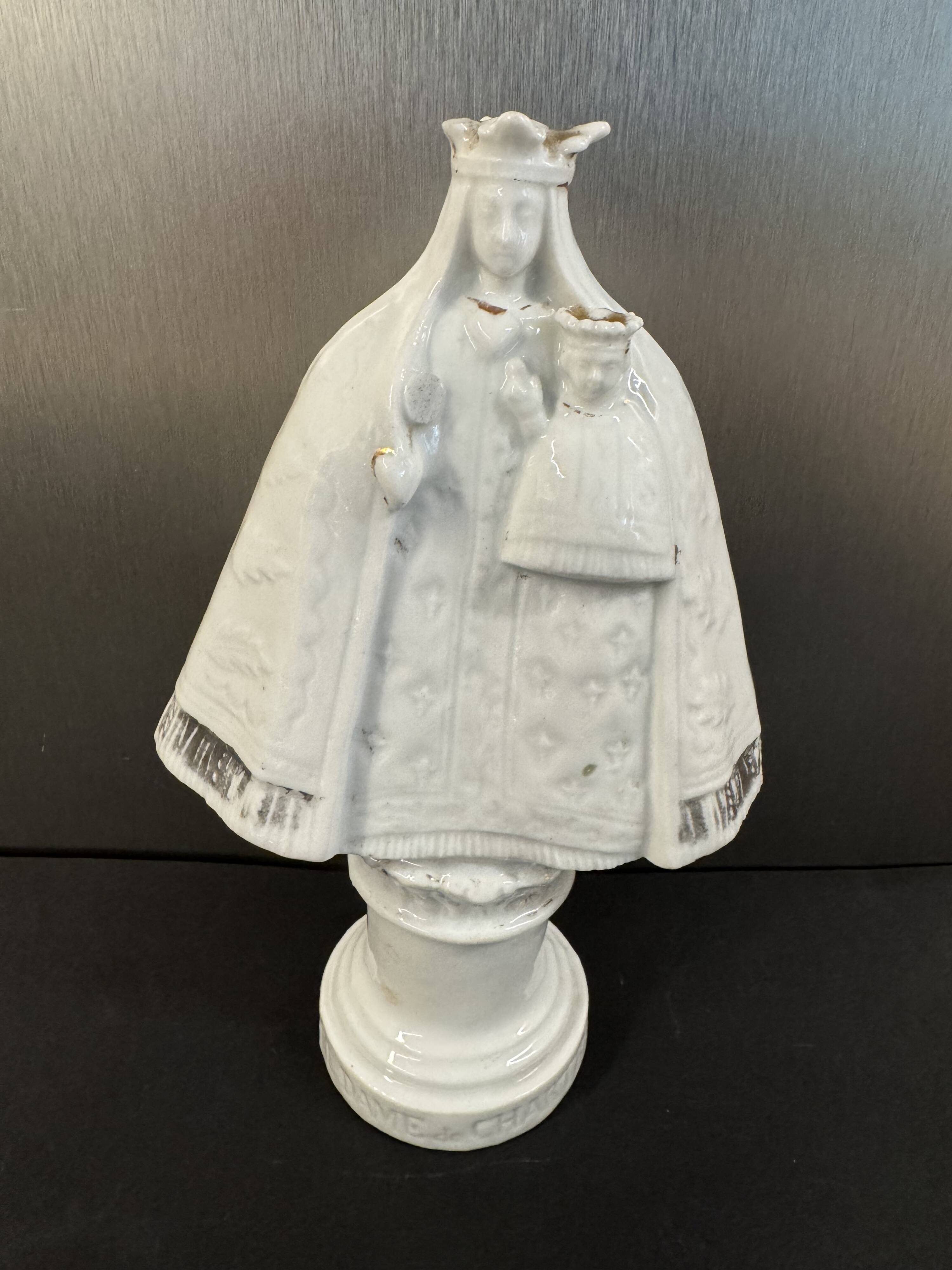 Statue of Notre Dame de Chartres signed MP