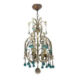 Chandelier cristal Murano années 1960