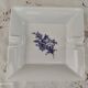 Square ashtray in Limoges porcelain decoration pink blue midnight