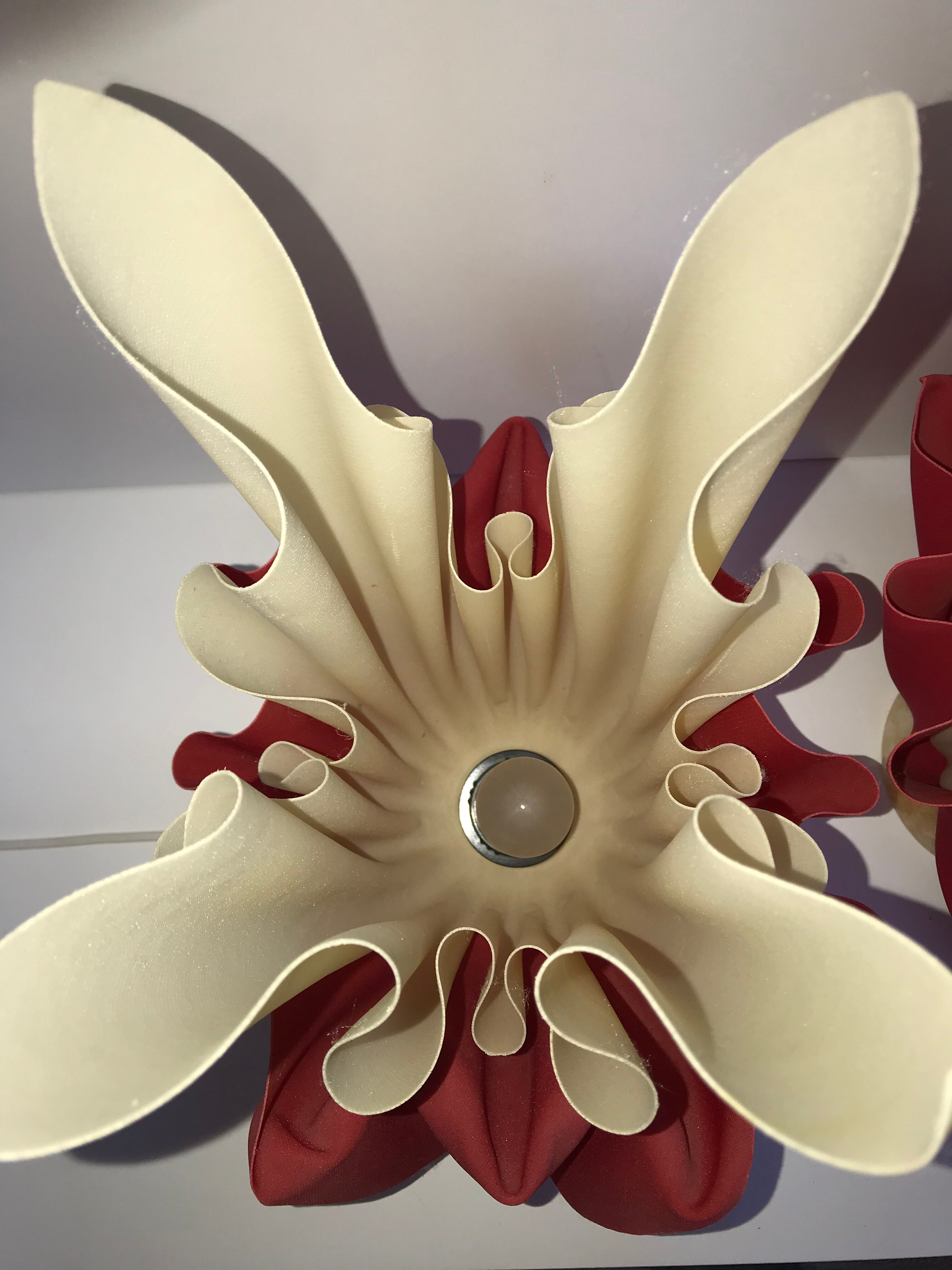 Pair of two-tone handkerchief lamps