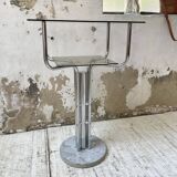 80s glass and marble console