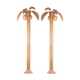 Pair of coconut tree sconces, rattan palm tree